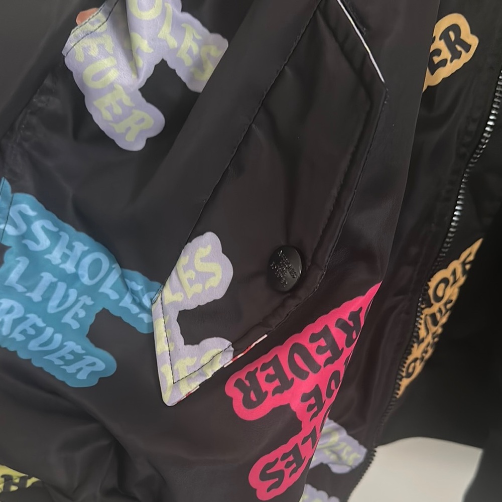 Assholes Live Forever Multi-Color REVERSIBLE Bomber Jacket - XXXL - Picture 7 of 8